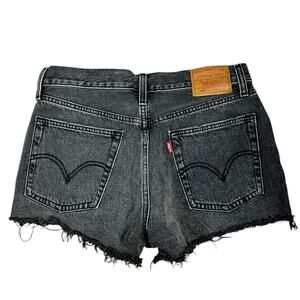 Levi's Premium 501 100% Cotton Frayed Hem Black Denim Shorts Size 27